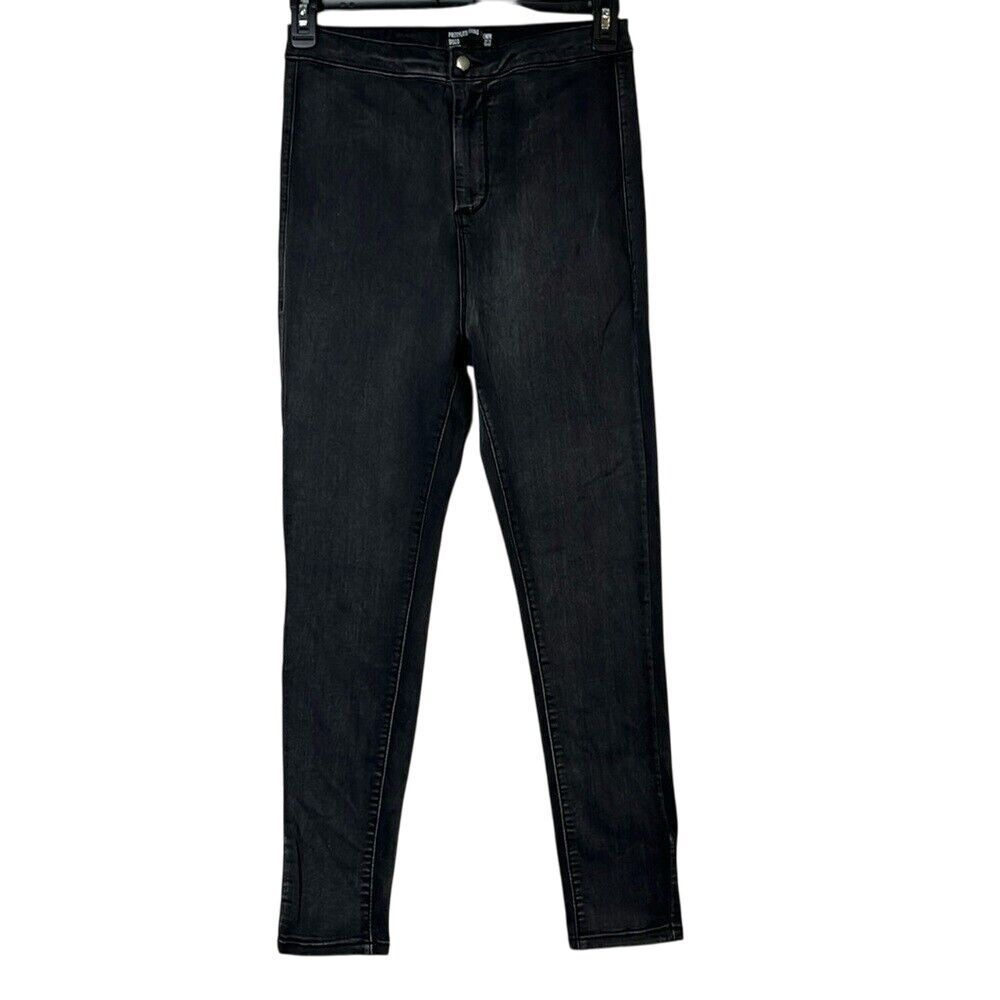 Pretty Little Thing Disco Straight Leg Jeans‎  Womens Size 10 Black